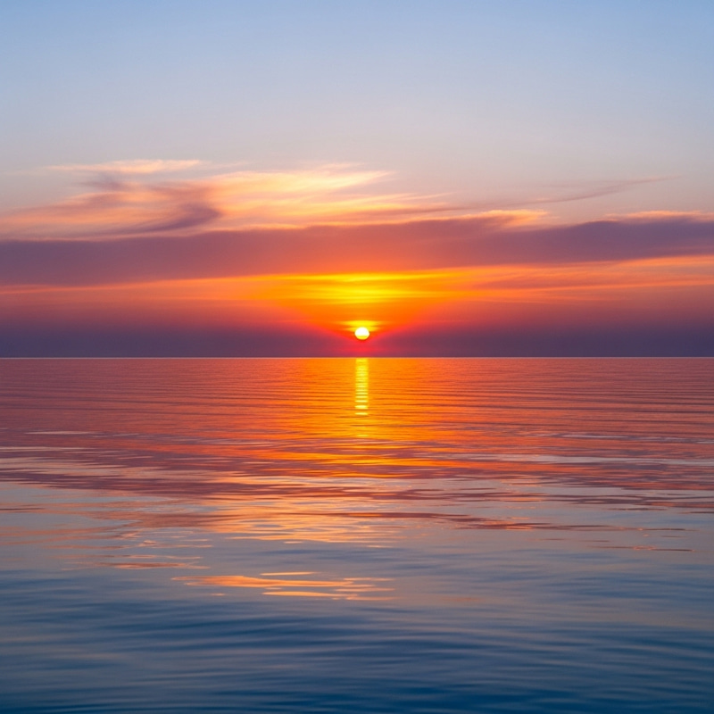 Tranquil Sunset Over Gentle Sea Tranquil Sunset Over Gentle Sea