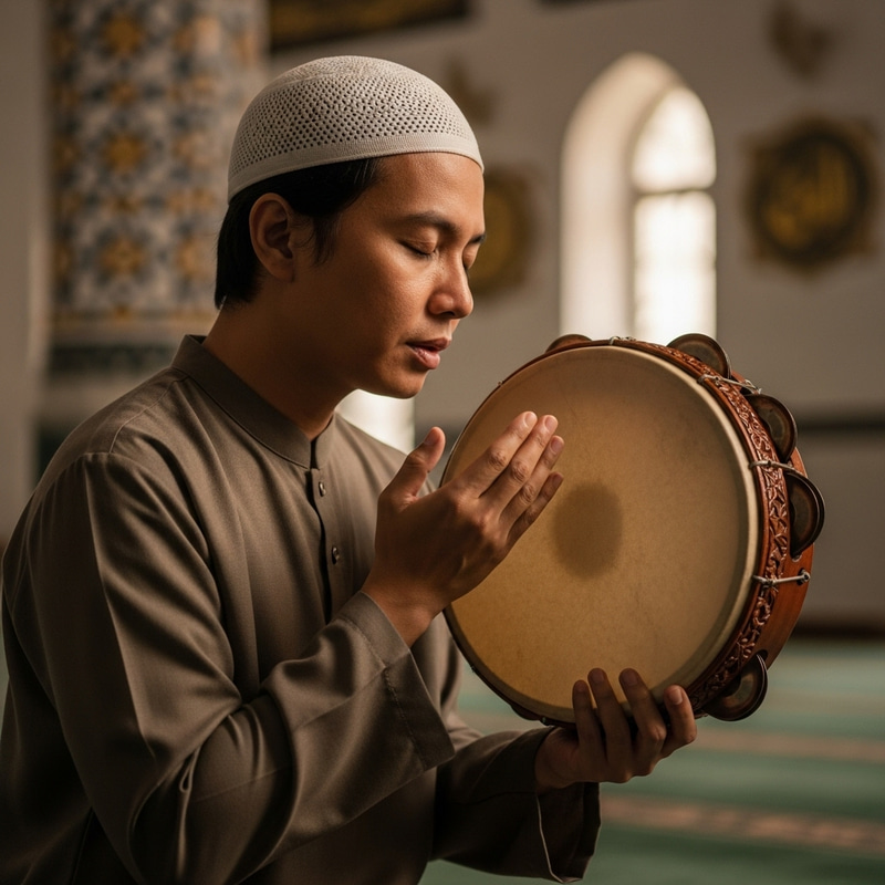 Islamic Prayer Recitation with Terbangan - Traditional Indonesian Tambourine Islamic Prayer Recitation with Terbangan - Traditional Indonesian Tambourine
