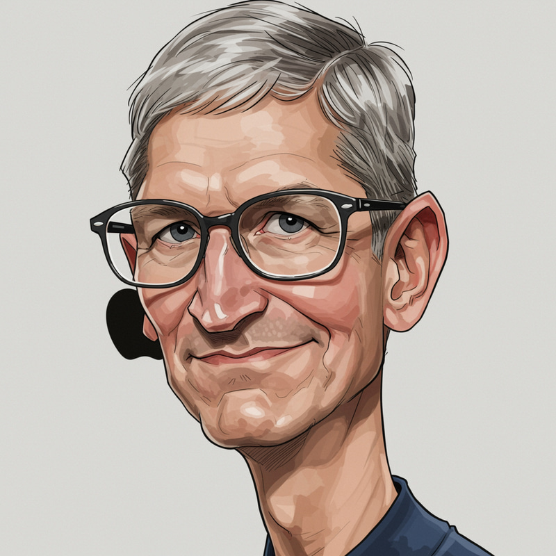 Tim Cook Caricature Art