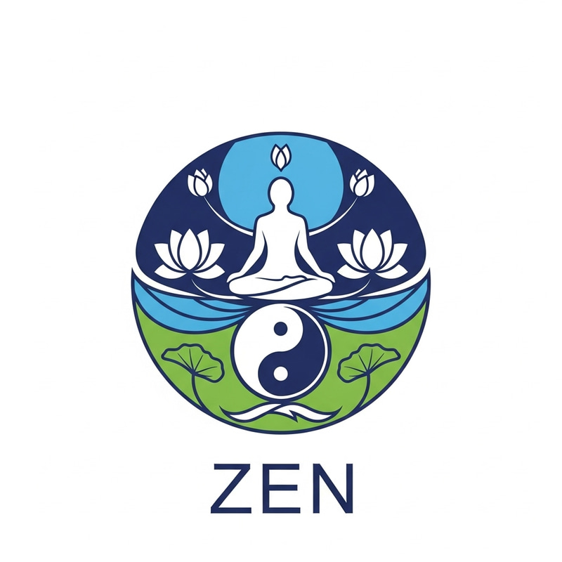 Zen Logo Design: Harmony & Balance in Tranquil Colors Zen Logo Design: Harmony & Balance in Tranquil Colors