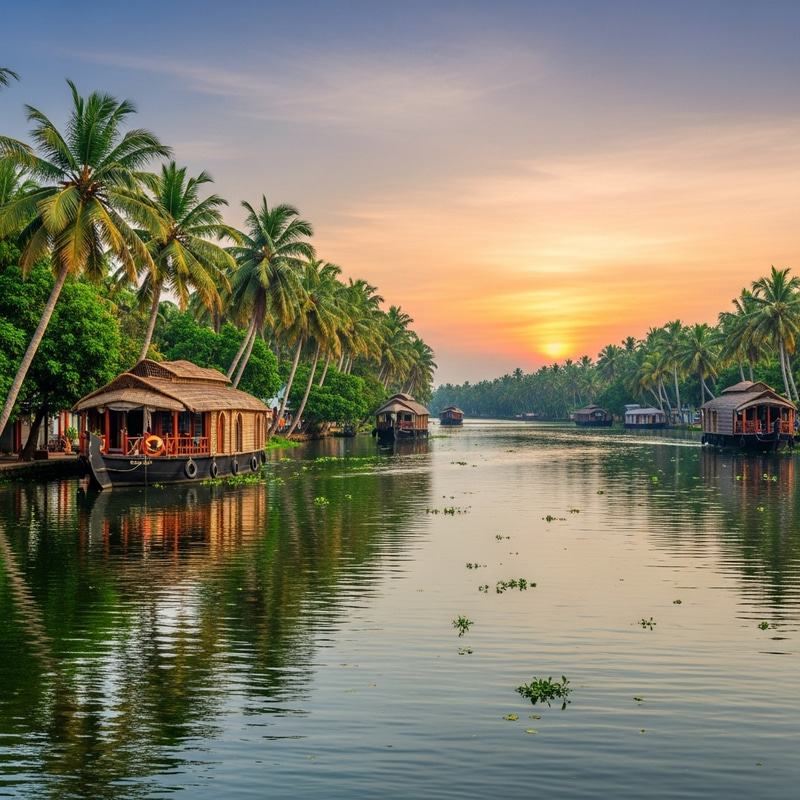 Tranquil Kerala Backwaters: Captivating Portrait of Nature