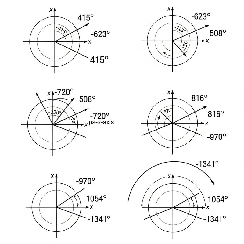 Generate Graphic Representation of Terminal Angles in Standard Position Generate Graphic Representation of Terminal Angles in Standard Position