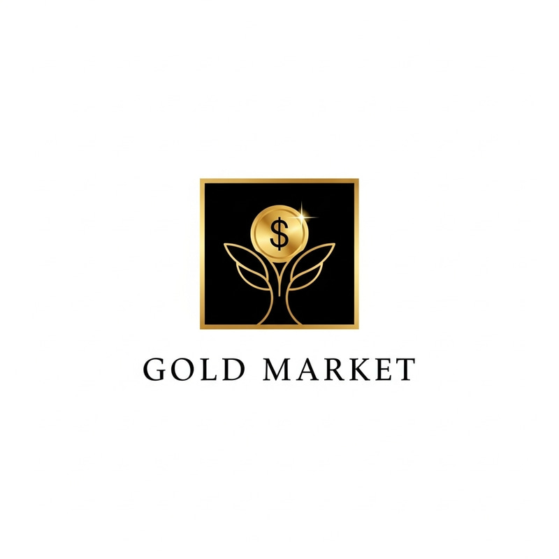 Sophisticated Gold Market App Logo Design Sophisticated Gold Market App Logo Design