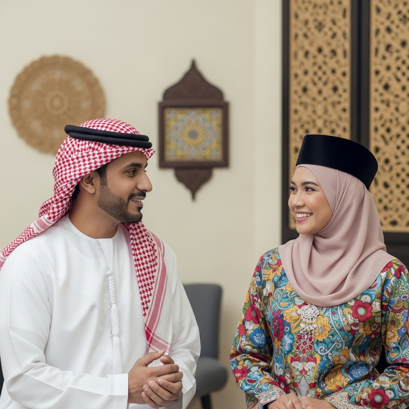 Arab Man and Malay Woman Interaction Arab Man and Malay Woman Interaction