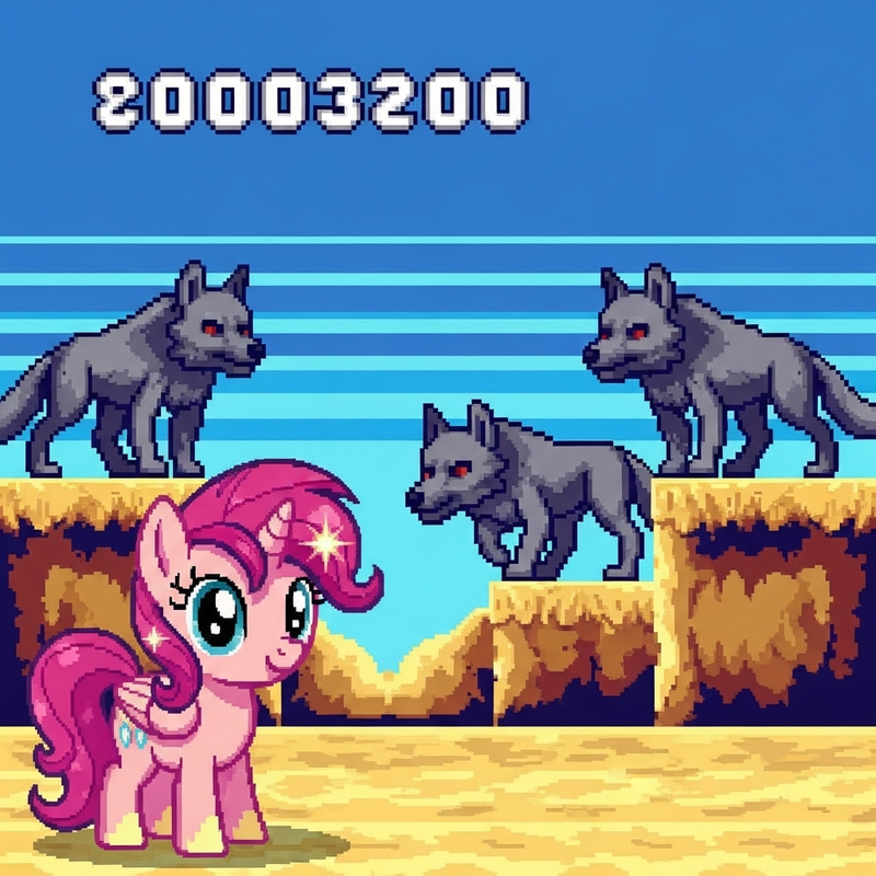 Adorable Pony Adventure vs Pixelated Wolves | Nostalgic Arcade Fun