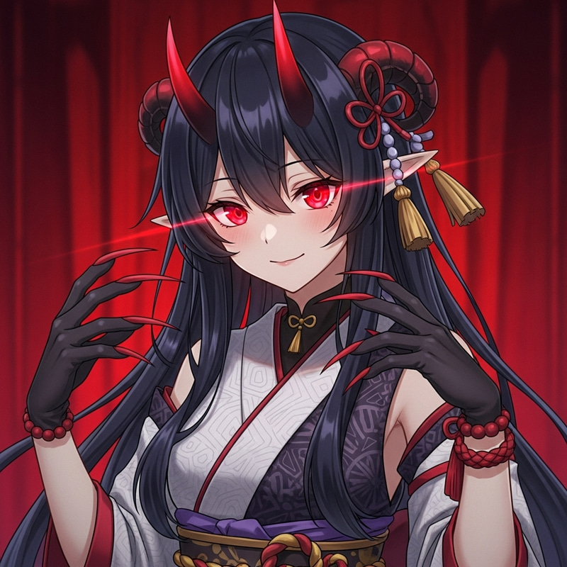 Mythical Demon Anime Girl - Mesmerizing Depiction Mythical Demon Anime Girl - Mesmerizing Depiction