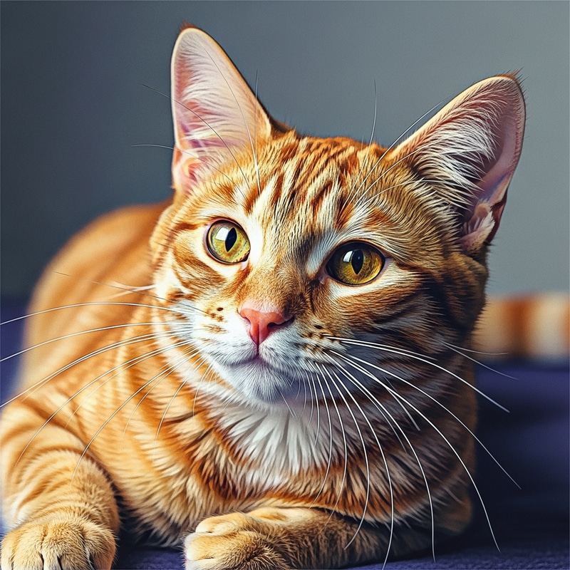 Whimsical Orange Tabby Cat Painting | Detailed & Vibrant Artwork