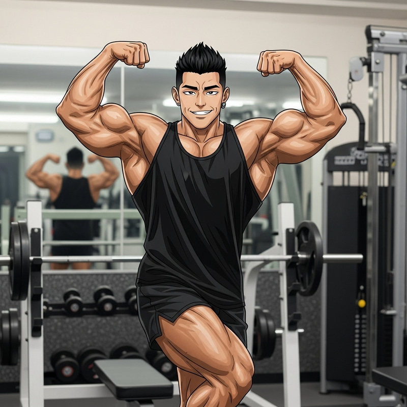 Muscular Gym Enthusiast Flexing | ZYZZ - Fitness Inspiration Muscular Gym Enthusiast Flexing | ZYZZ - Fitness Inspiration