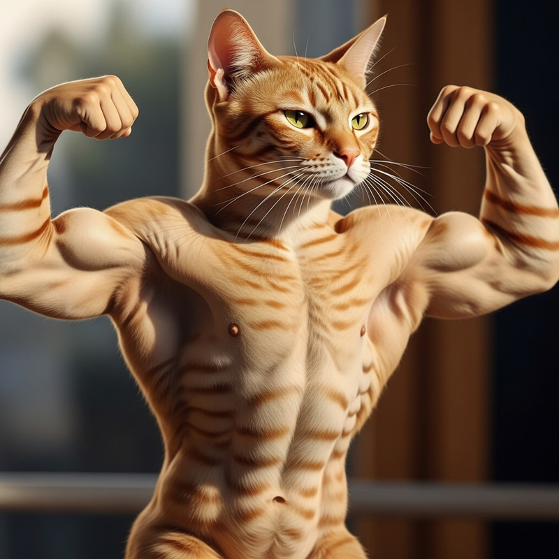 Strong Cat with Determined Look Strong Cat with Determined Look