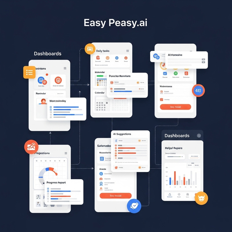 Easy Peasy.ai App Infographic | User-Friendly details Easy Peasy.ai App Infographic | User-Friendly details