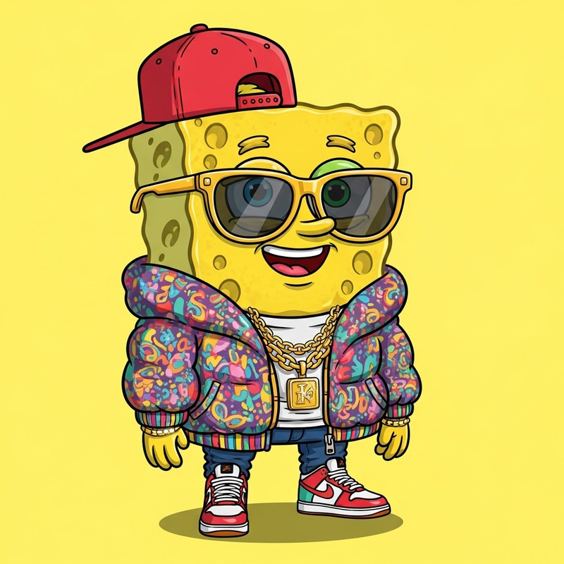 Bob Esponja Drip - Urban Streetwear Sponge Character Bob Esponja Drip - Urban Streetwear Sponge Character