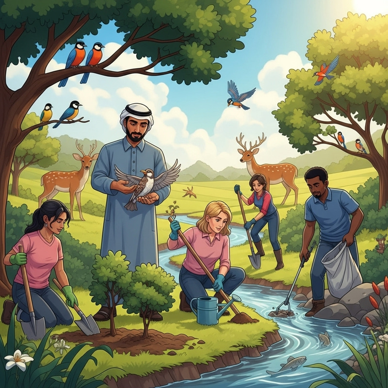 Biodiversity Conservation: HumanCare & Diverse Group in Action