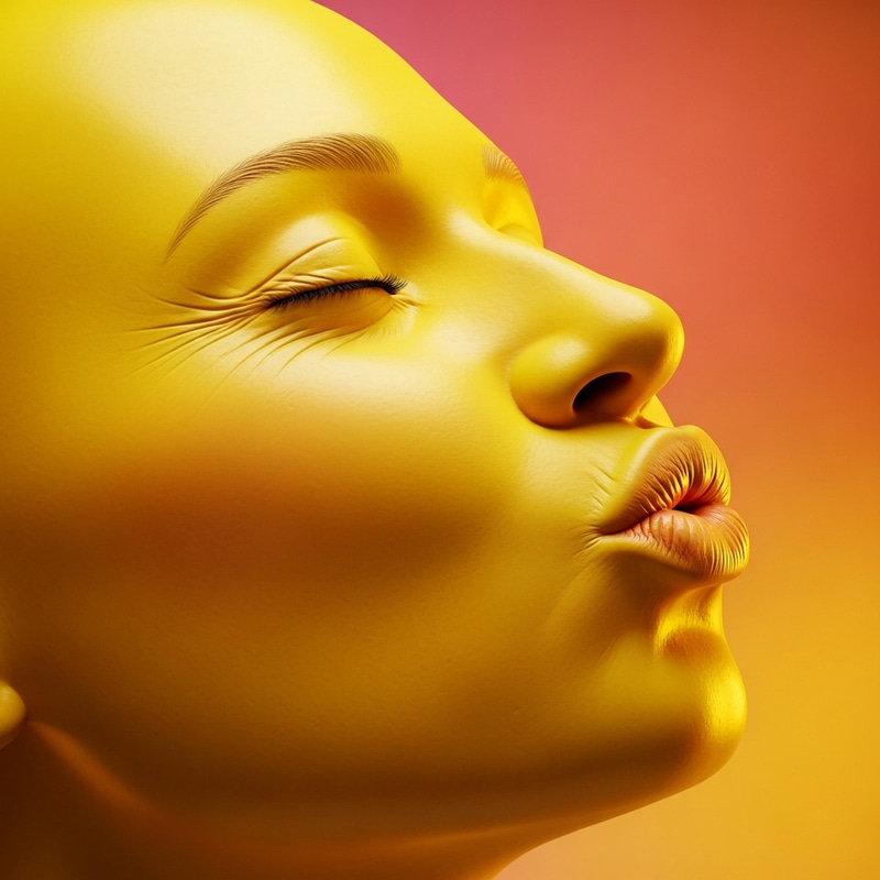 Giant Yellow Smiling Face - Warmly Kissing Giant Yellow Smiling Face - Warmly Kissing