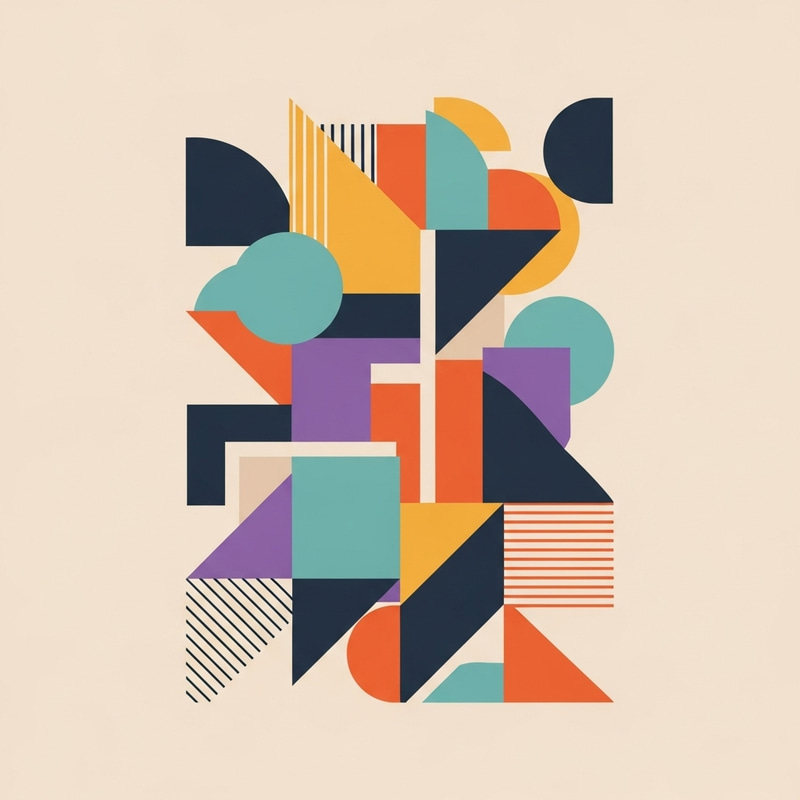 Modern Geometric Shapes Tapestry | Abstract Composition Modern Geometric Shapes Tapestry | Abstract Composition