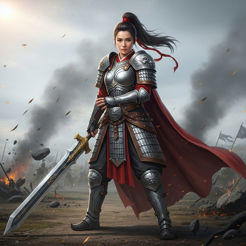 Female Warrior in Full Battle Gear | Ready for Combat Female Warrior in Full Battle Gear | Ready for Combat