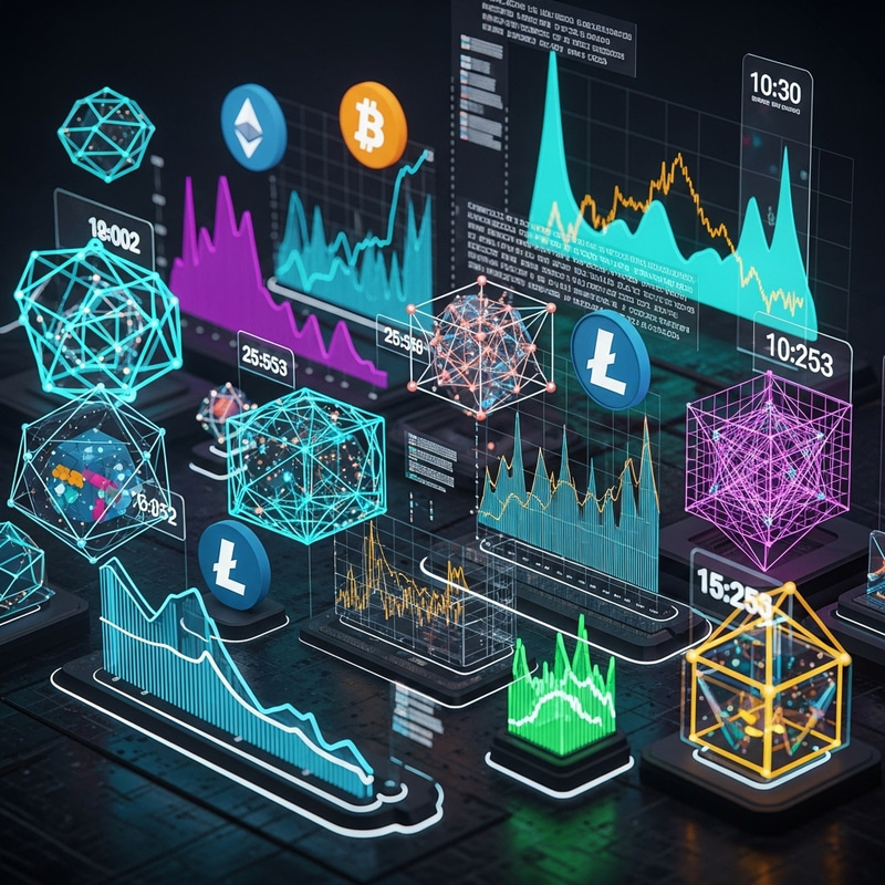 Abstract Futuristic Crypto Market | 3D Graphs & Neon Colors Abstract Futuristic Crypto Market | 3D Graphs & Neon Colors