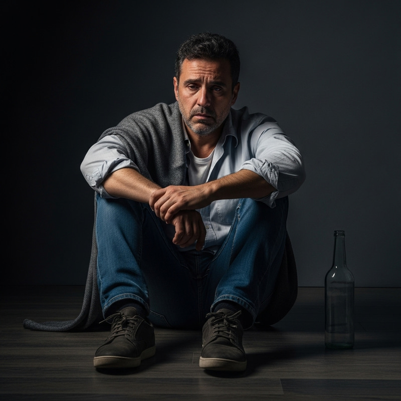 Drunk Depressed Man Giving Up on Life | Solitude and Emotional Burden Drunk Depressed Man Giving Up on Life | Solitude and Emotional Burden