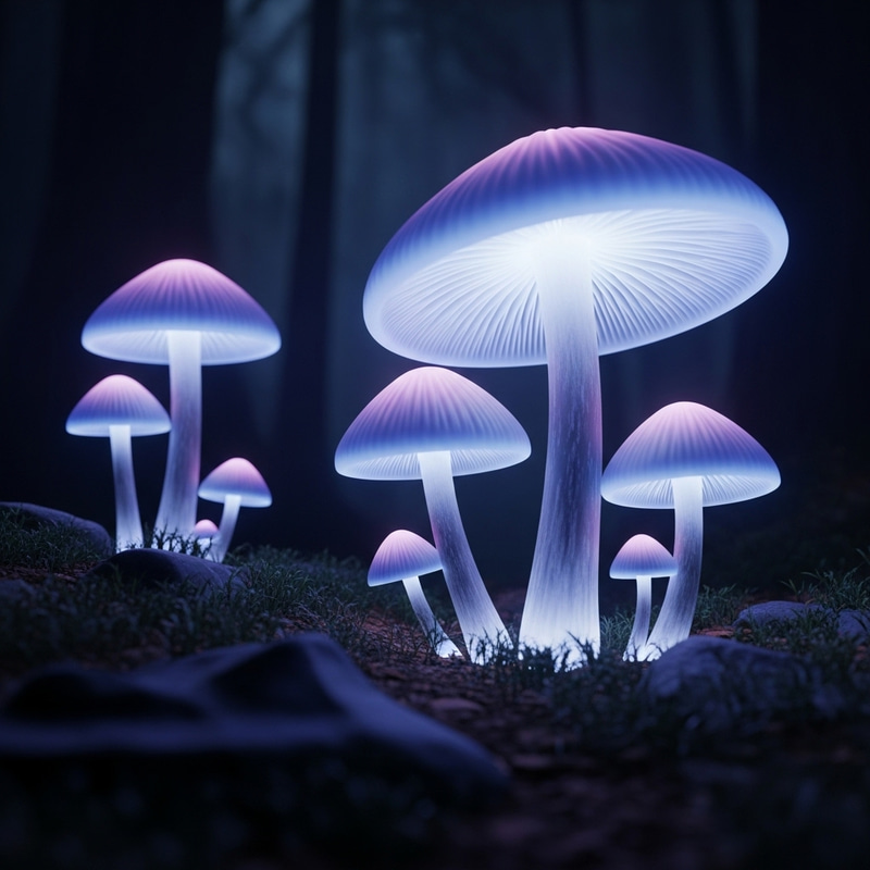 Enchanting Fantasy Forest Glowing with Mushrooms Enchanting Fantasy Forest Glowing with Mushrooms