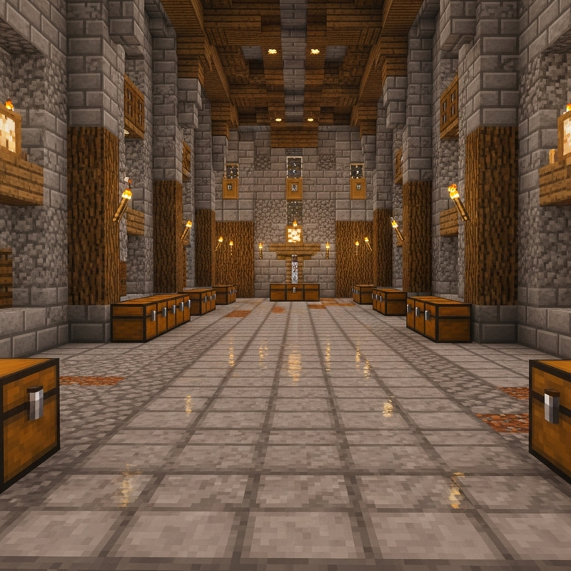Impressive Minecraft Treasure Room with Stone, Wood & Lice Floor Impressive Minecraft Treasure Room with Stone, Wood & Lice Floor