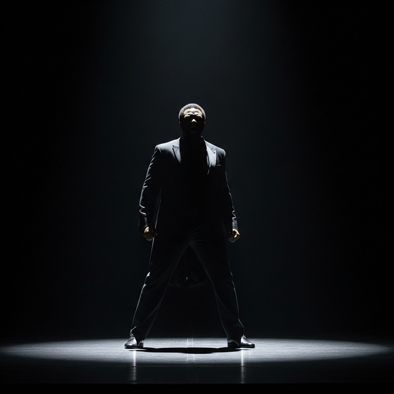 Dramatic African American Male Opera Singer Silhouette Dramatic African American Male Opera Singer Silhouette
