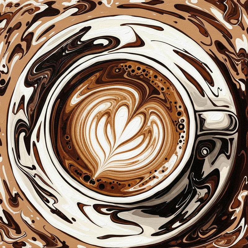 Cup of Coffee Abstract Art | Swirls & Chaotic Lines Cup of Coffee Abstract Art | Swirls & Chaotic Lines