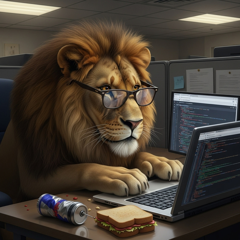 Anime Lion Software Developer | Fiction Character