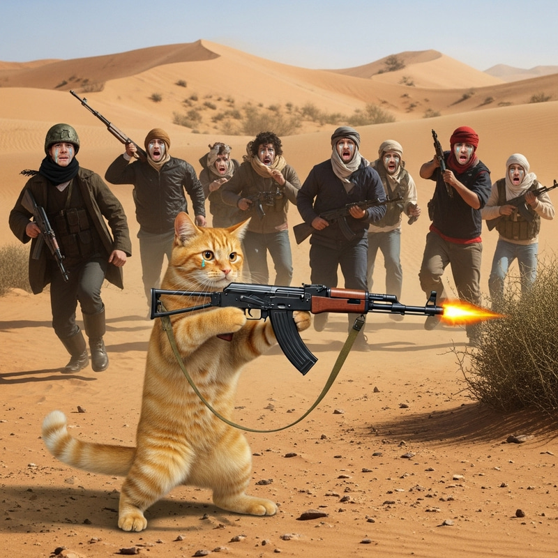Courageous Tabby Cat Defends Desert Against Terrorists Courageous Tabby Cat Defends Desert Against Terrorists
