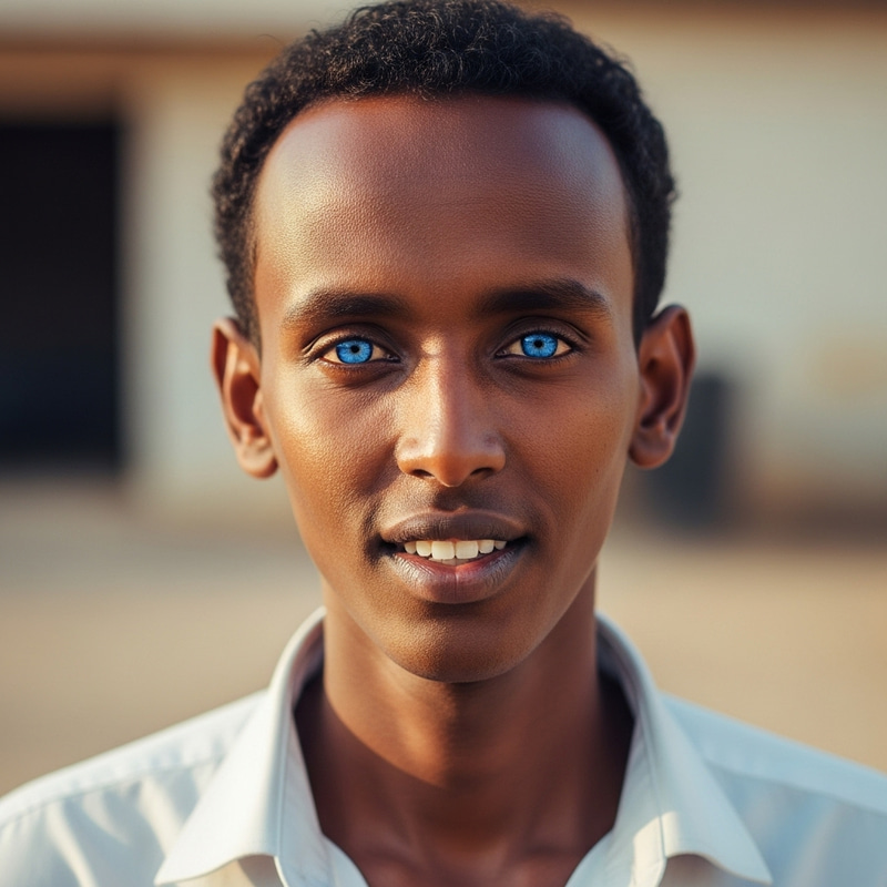 Somali Man with Distinct Blue Eyes Somali Man with Distinct Blue Eyes