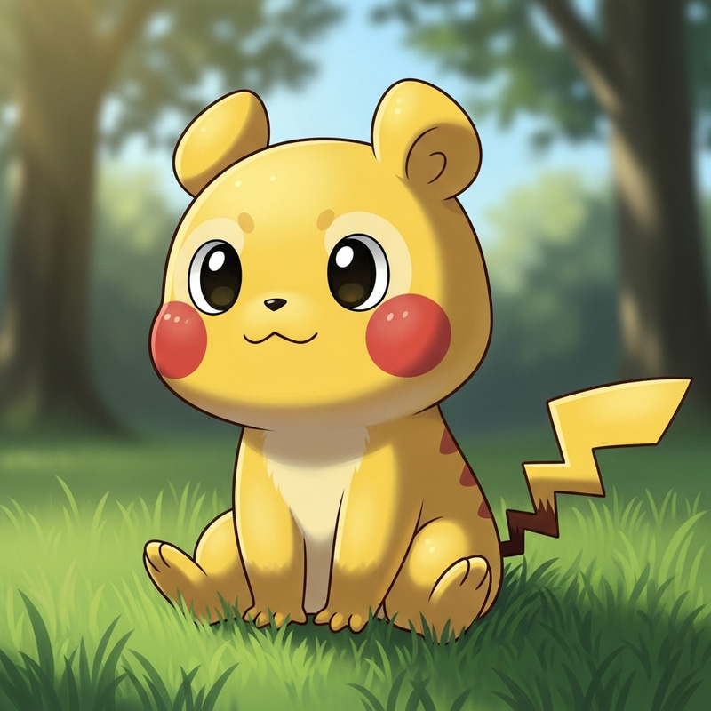Cute Realistic Pikachu: Adorable Electric-Type Creature Cute Realistic Pikachu: Adorable Electric-Type Creature