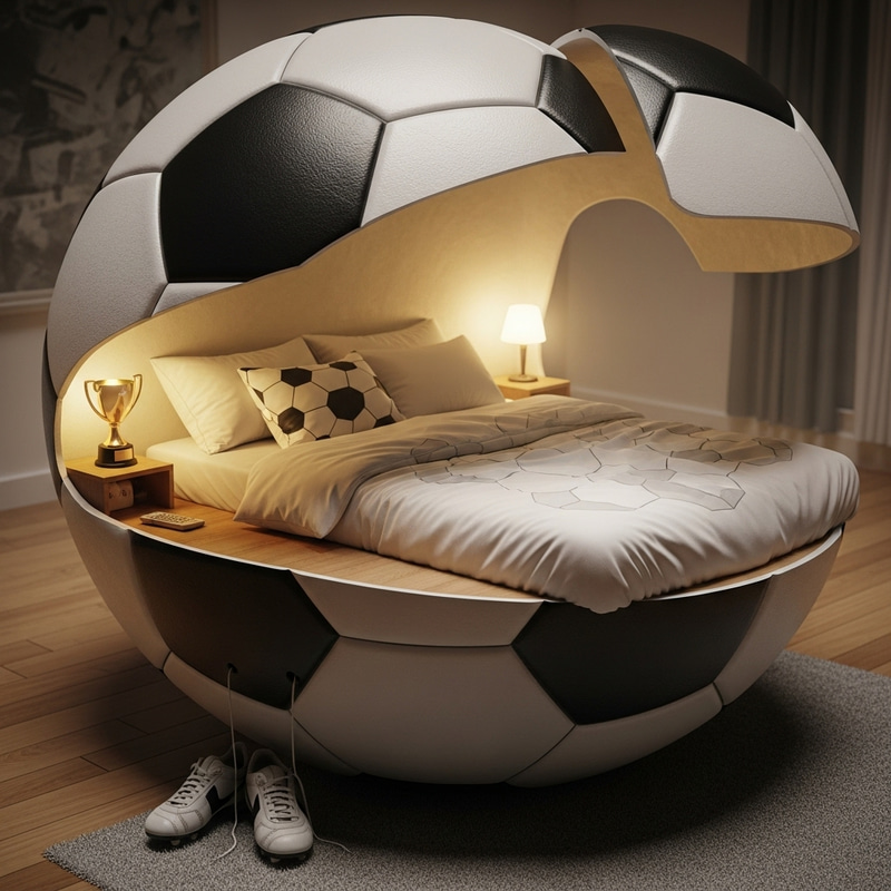 Soccer Ball Bed - Unique and Creative Furniture Piece Soccer Ball Bed - Unique and Creative Furniture Piece