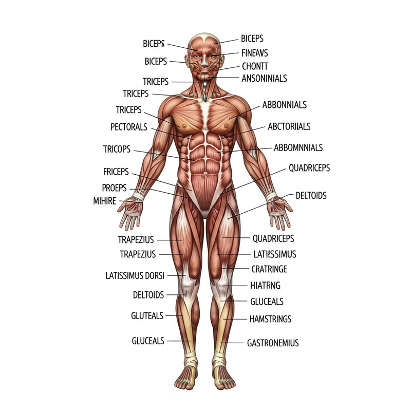 Human Anatomy with Muscles Names