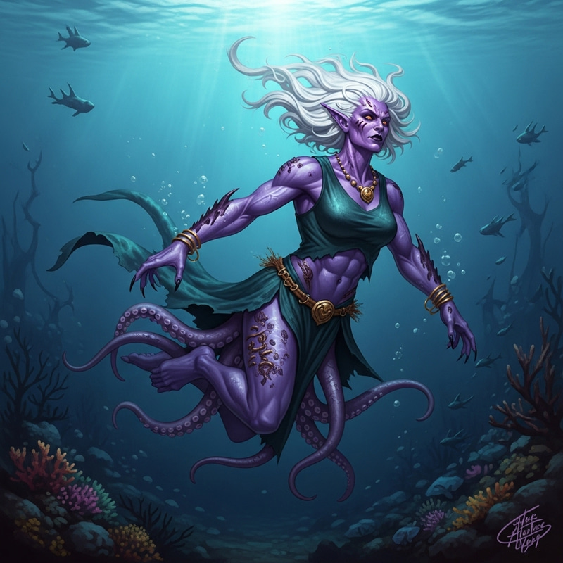 Ursula Sea Witch | Dark Moody Ocean Depths Illustration Ursula Sea Witch | Dark Moody Ocean Depths Illustration