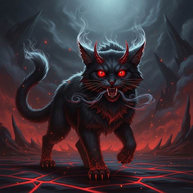 Demonic Cat - Sinister Feline Image Demonic Cat - Sinister Feline Image