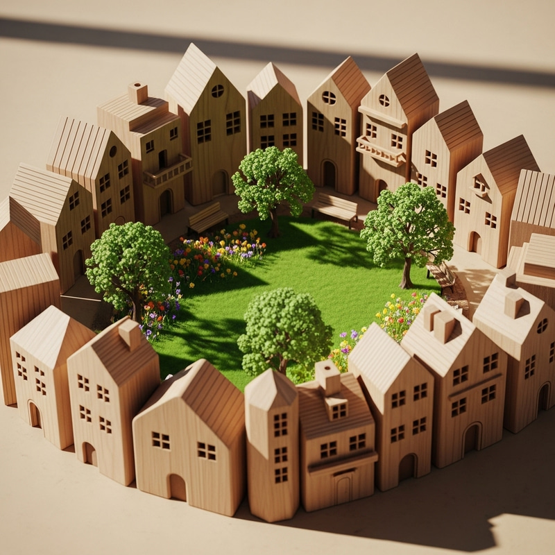 Symbolizing Simple Community: Clustered Wooden Houses of Unity and Togetherness Symbolizing Simple Community: Clustered Wooden Houses of Unity and Togetherness