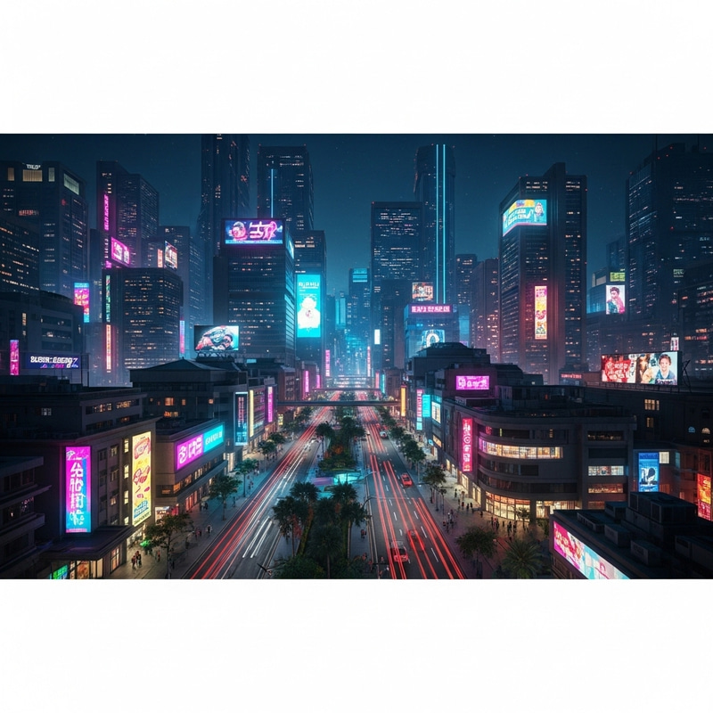 Futuristic Neon Cityscape | Cyberpunk Aesthetics & Sci-Fi Vibes