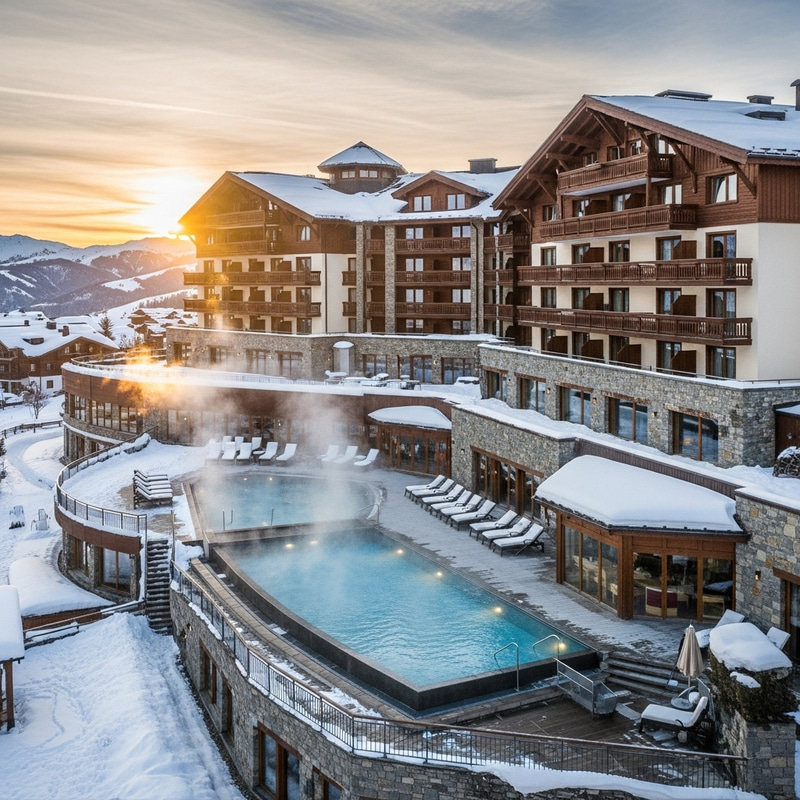 Luxury Chalet Hotel with Plush Spa & Open-Air Pool at Ski Resort Luxury Chalet Hotel with Plush Spa & Open-Air Pool at Ski Resort