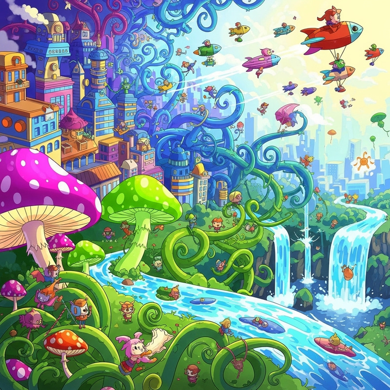 Dynamic Animation with Vibrant Colors Dynamic Animation with Vibrant Colors