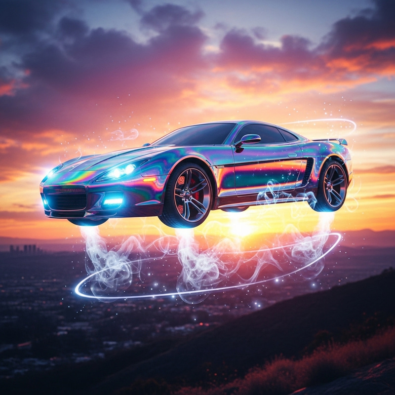 Magical Shimmering Car at Sunset Magical Shimmering Car at Sunset