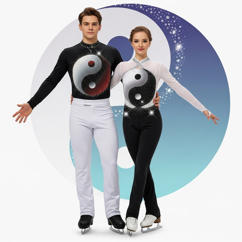 Yin Yang Inspired Figure Skating Outfits for Couples Yin Yang Inspired Figure Skating Outfits for Couples