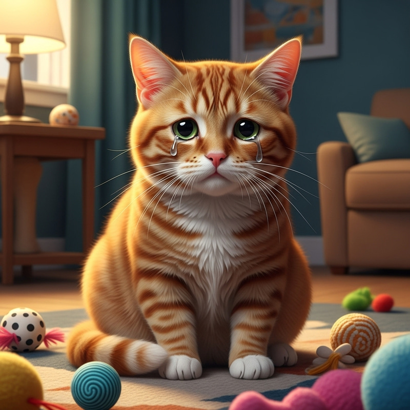 Heartfelt Ginger Cat Crying Scene | Emotional Cat Photography Heartfelt Ginger Cat Crying Scene | Emotional Cat Photography