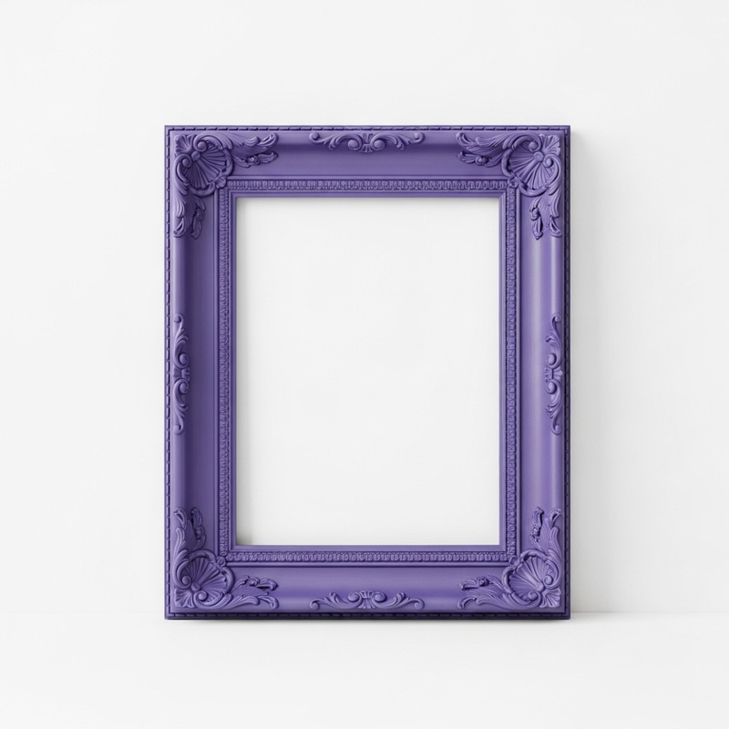 Elegant Lavender Frame on White Background Elegant Lavender Frame on White Background