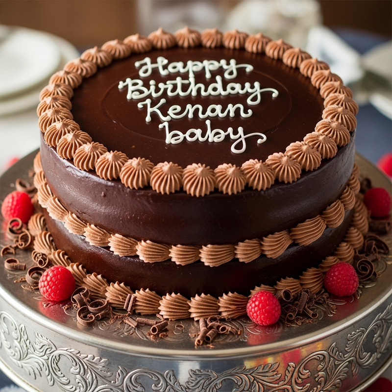 Mouthwatering Happy Birthday Kenan Baby Chocolate Cake