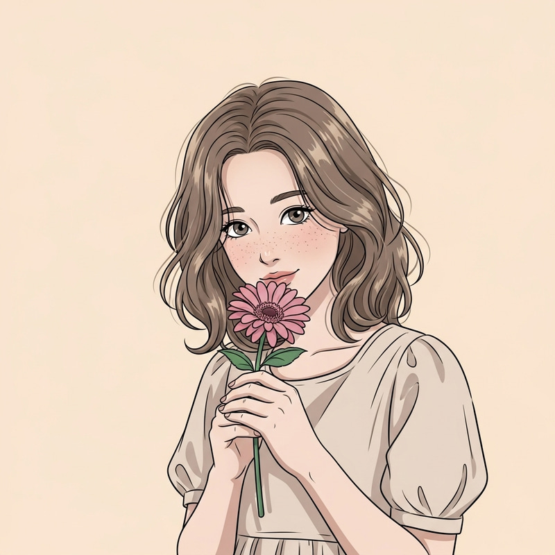 Beautiful Girl with Flower | Floral Beauty Portrait Beautiful Girl with Flower | Floral Beauty Portrait