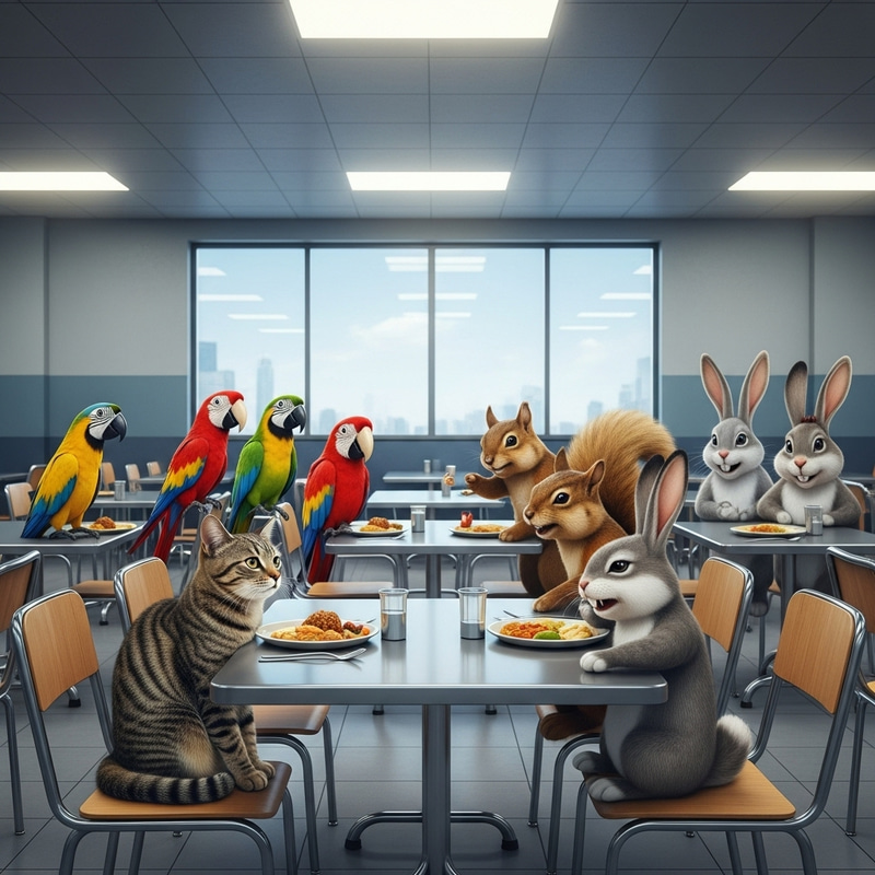 Lonely Tabby Cat at Lunch Table | Animals Teasing and Ignoring It