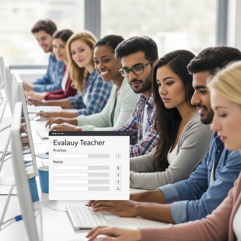 Students Evaluating Teacher Performance - Realistic Photo