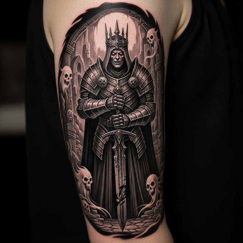 Witch King of Angmar Tattoo: Dark Fantasy Design