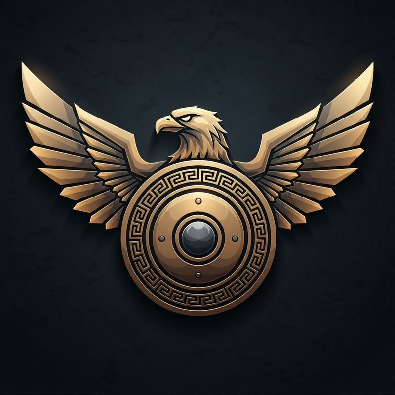 Eagle-Inspired Greek Titan Logo Design