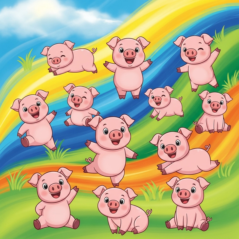 Colorful Pig Flag Design for Country Lovers