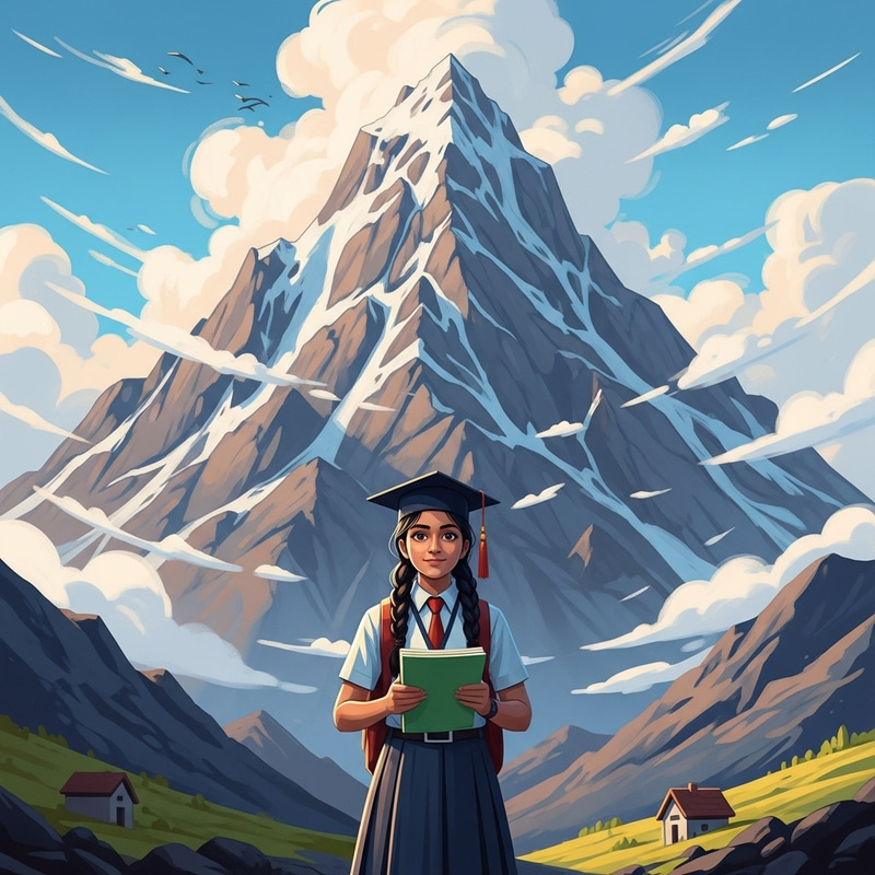 Determined Student Conquering the Educational Mountain Determined Student Conquering the Educational Mountain