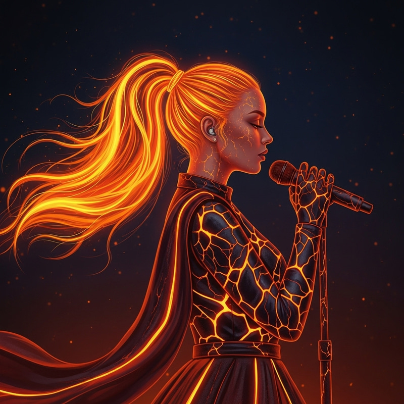 Taylor Swift: Hypothetical Singer with Lava Hair